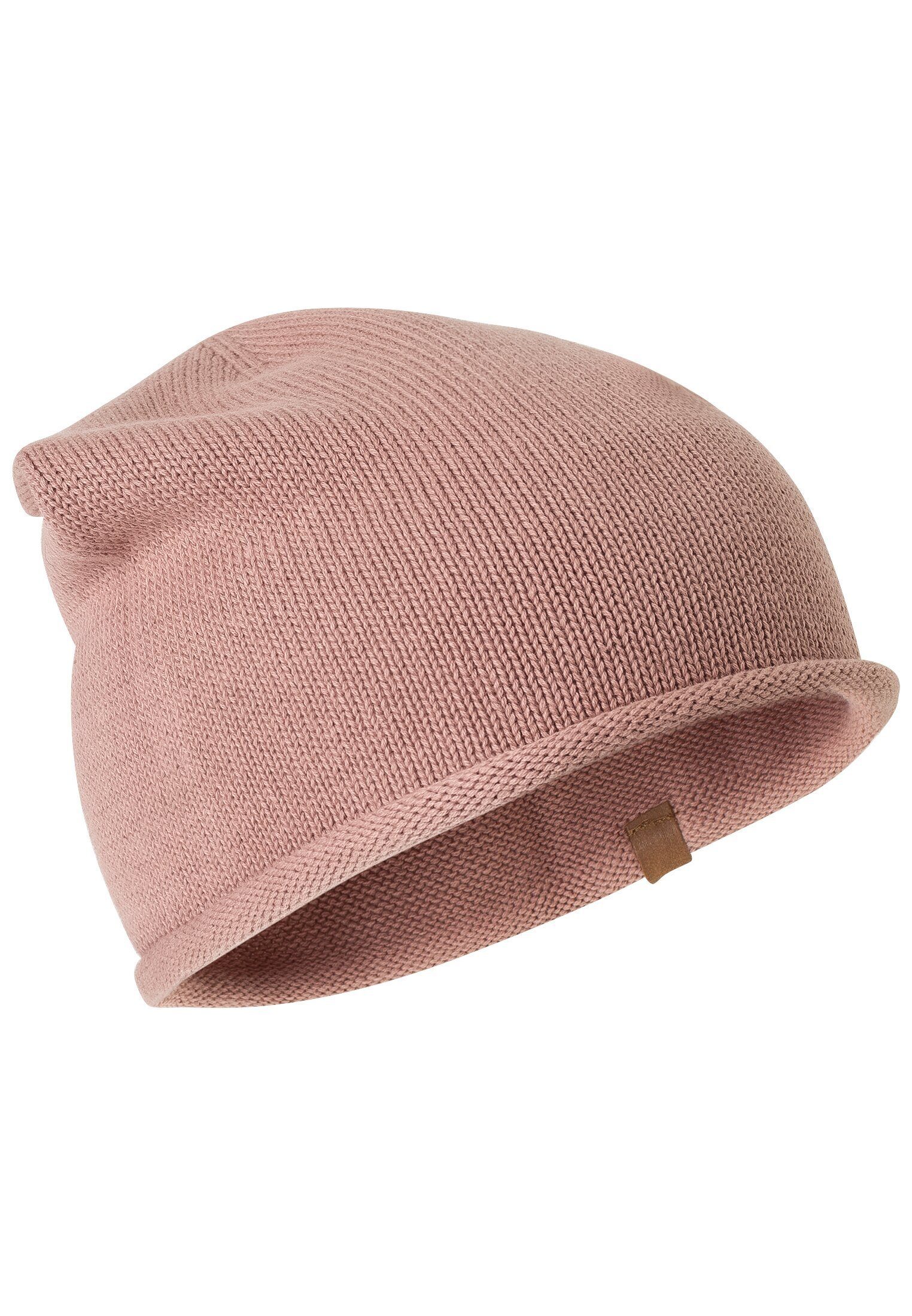 camel active Beanie aus reiner Baumwolle Altrosa