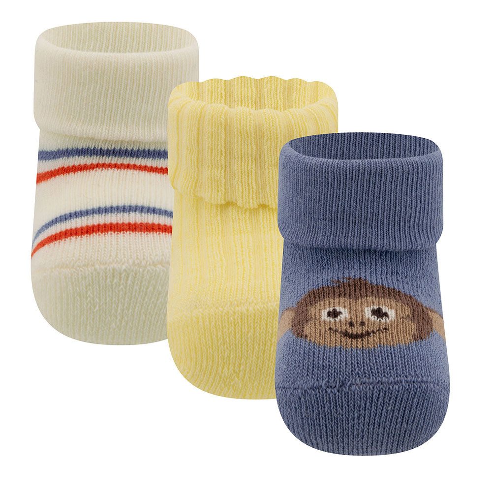 Ewers Socken Newborn Socken 3er Pack Äffchen (3-Paar)