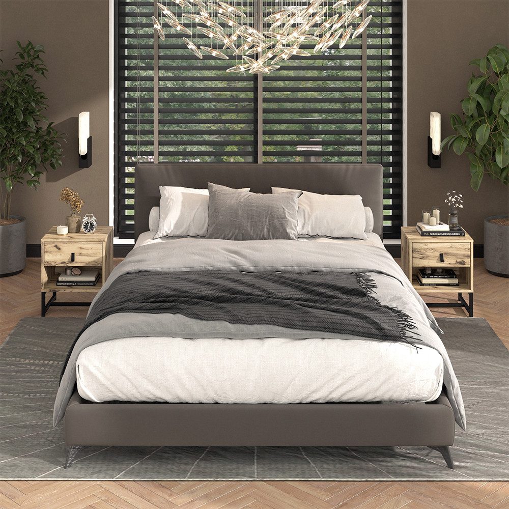 Vicco Nachtschrank Ezra, Eiche, 39 x 47 cm 2er Set (2-St)