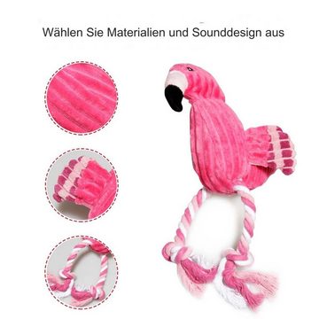 FIDDY Tierkuscheltier Dog Toy Flamingo Shape Dog Teething Toy Plush Toy, (2-tlg) Suitable for puppies, small, medium and large dogs, pink one size