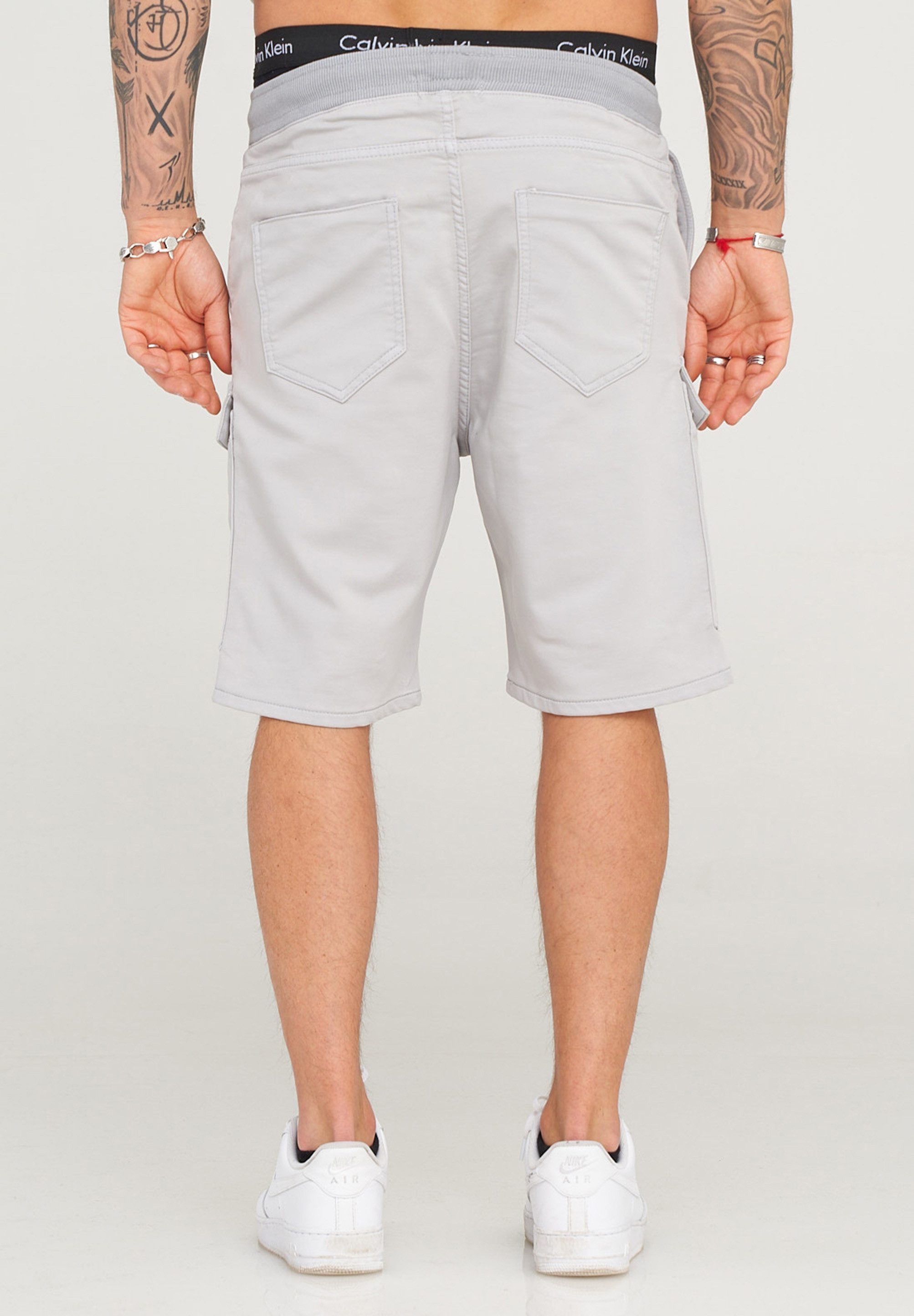 behype Cargoshorts Kurze Hose für Herren im Regular-Fit Mit Gummibund & Tunnelzug - Sommer-Shorts Bermuda
