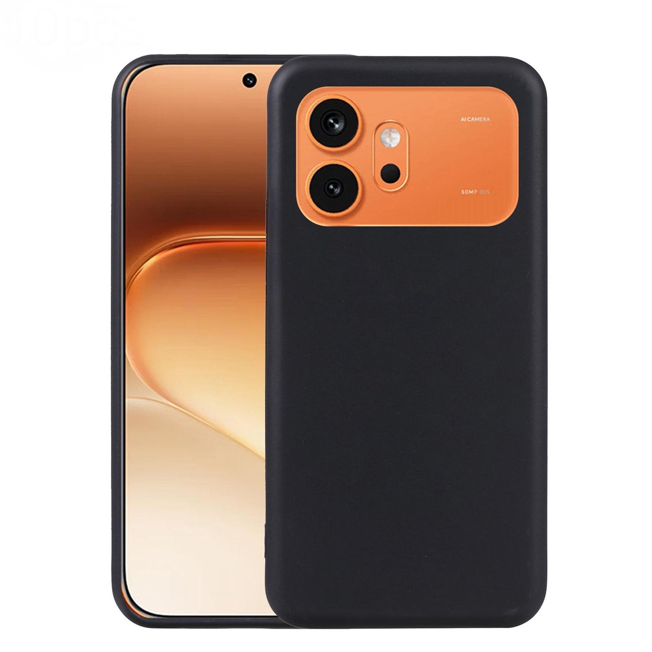 Wigento Handyhülle für Honor 600 TPU Silikon Slim Dünn Flexibel Cover Schwarz 6,57 Zoll, Stilvolle TPU Hülle, präzise Aussparungen, schützend