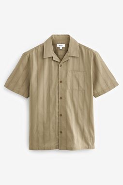 Next Kurzarmhemd Kurzärmeliges Seersucker-Hemd mit Streifen (1-tlg)