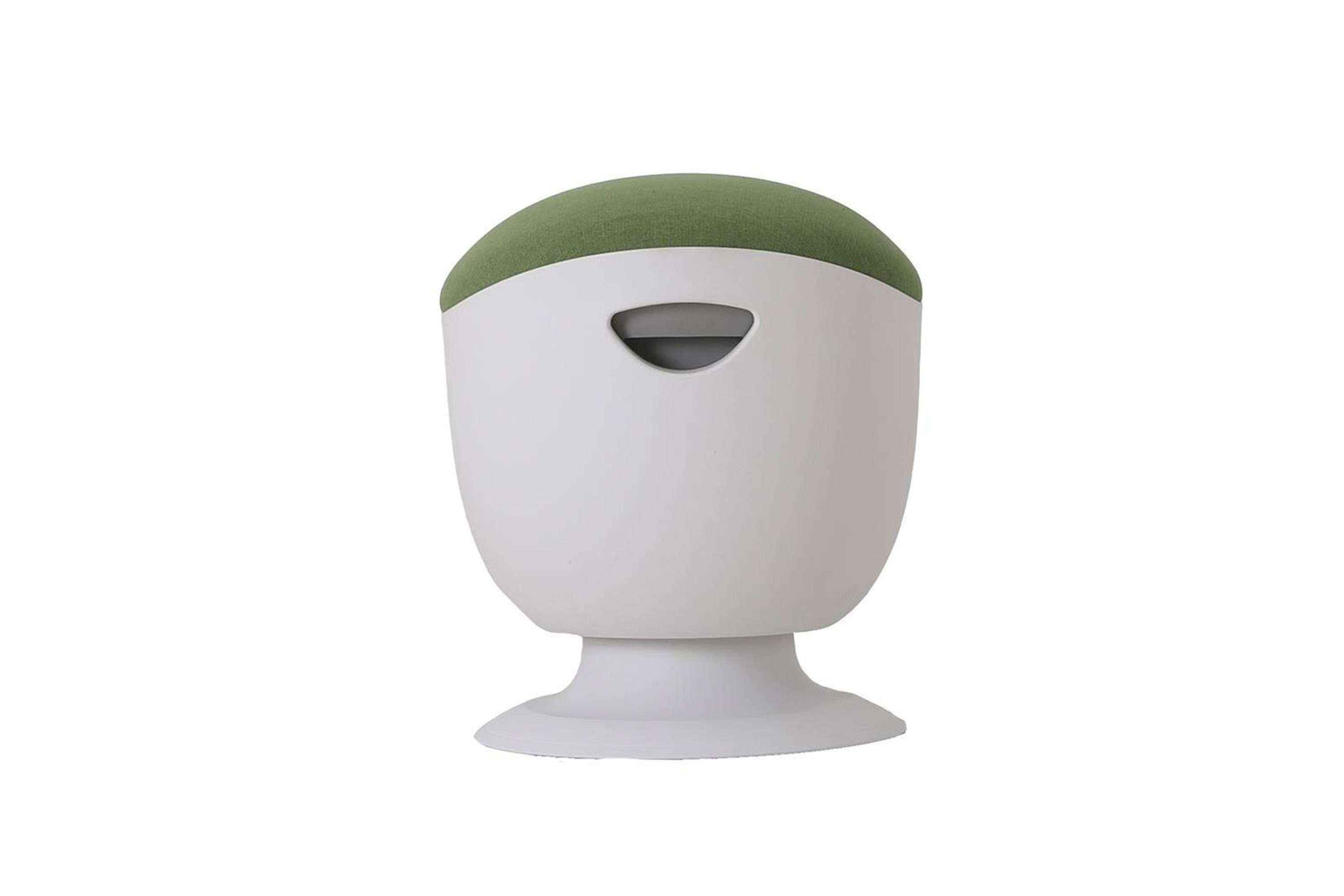 mit boho Sitzhocker Tulip ergonomischer weiß living® Weiß/Grün in grünem Hocker, Stoffbezug Stool
