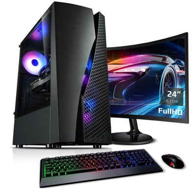 Kiebel Viper V Gaming-PC-Komplettsystem (24", AMD Ryzen 5 AMD Ryzen 5 5600G, Radeon Vega, 32 GB RAM, RGB-Beleuchtung, WLAN)
