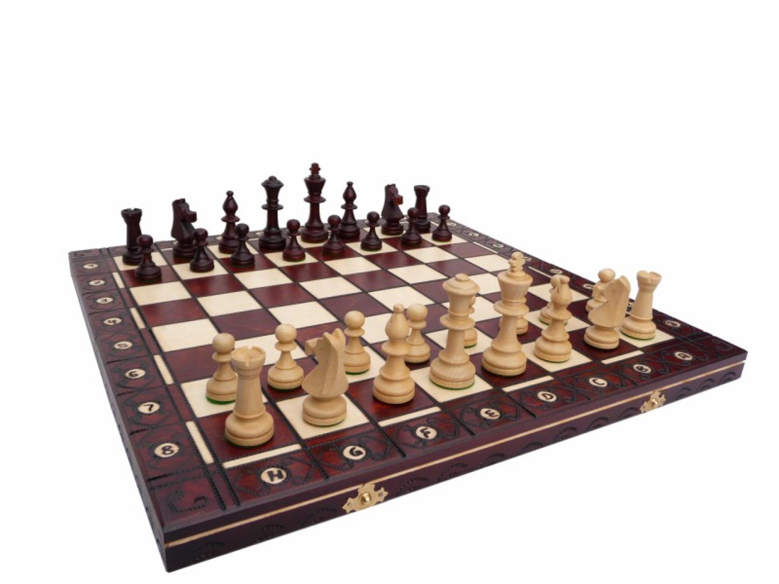 Holzprodukte Spiel Edles Schach Schachspiel Consul 48 x 48 cm Holz Neu