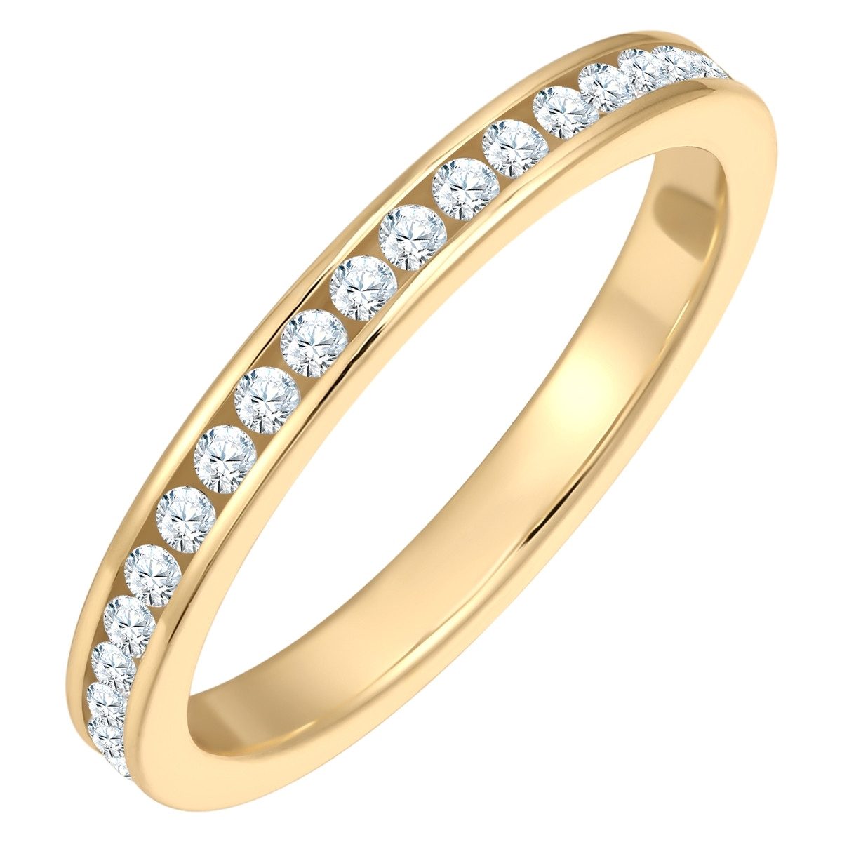 Rafaela Donata Silberring gelbgold, mit Zirkonia