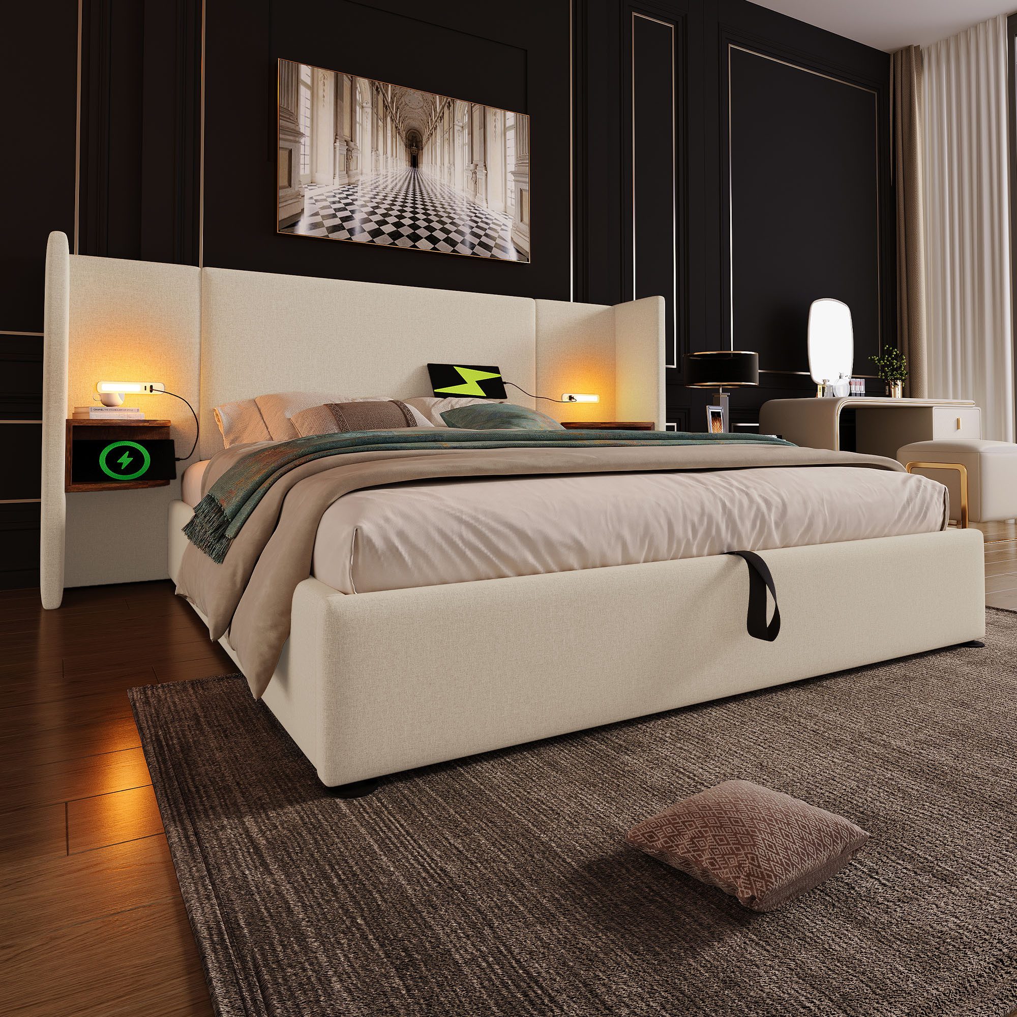 HAUSS SPOLE Polsterbett 160×200 mit Nachttisch, günstig online kaufen