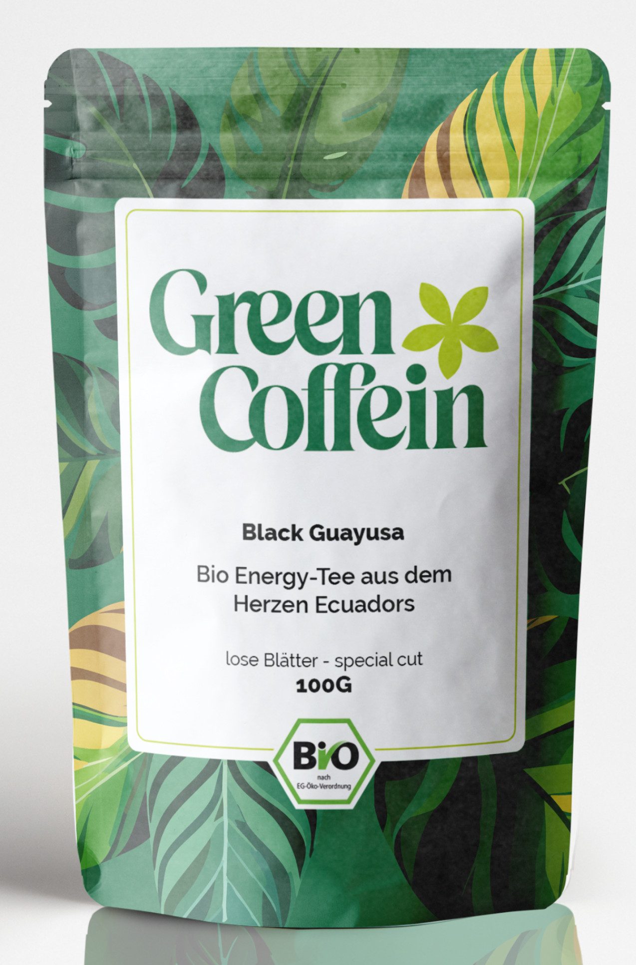 Green Coffein Tee Bio Black Guayusa Tee – Natürlicher Wachmacher & Fokus (100g lose), 1 x 100 g, 1 St.