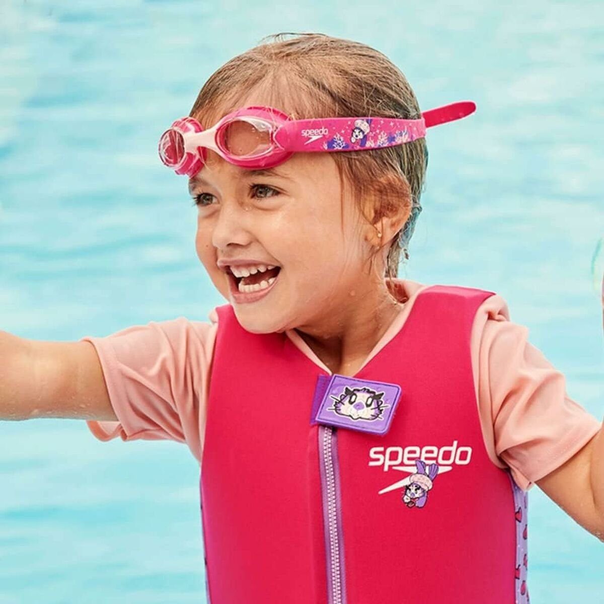Speedo Schwimmbrille Blossom/Electric Pink/Clear Einheitsgröße 8-1211514639 Speedo Kinder-Schwimmbrille Rosa