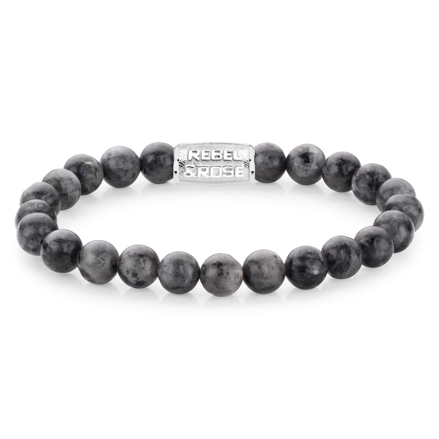 Rebel & Rose Edelstahlarmband Herren-Grey Seduction 8 mm