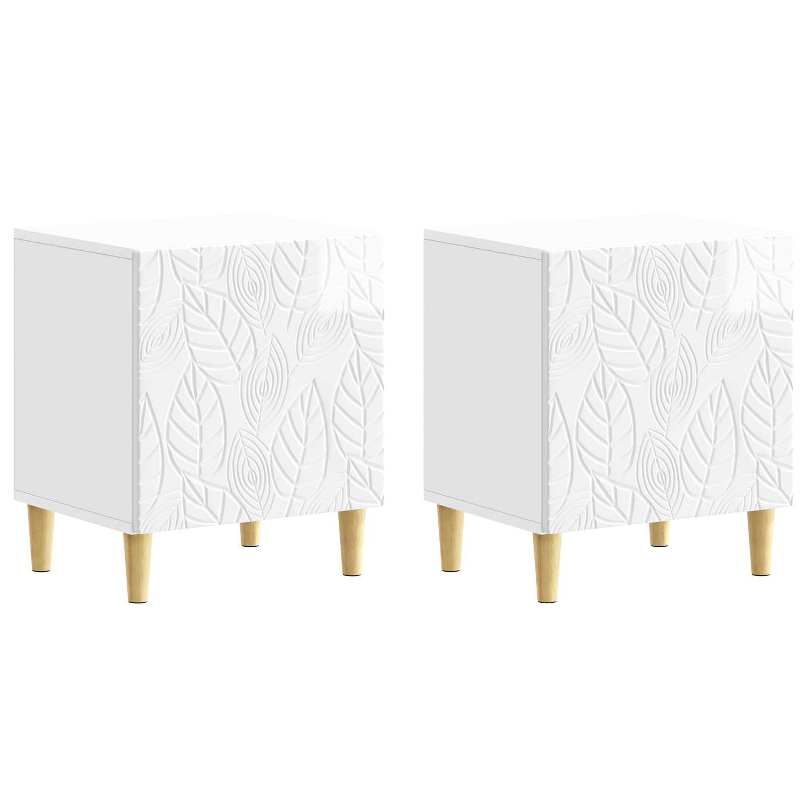 Nachttisch Nachttisch 2 pcs Hochglanz Weiß 43 x 34,5 x 50 cm Holzwerkstoff