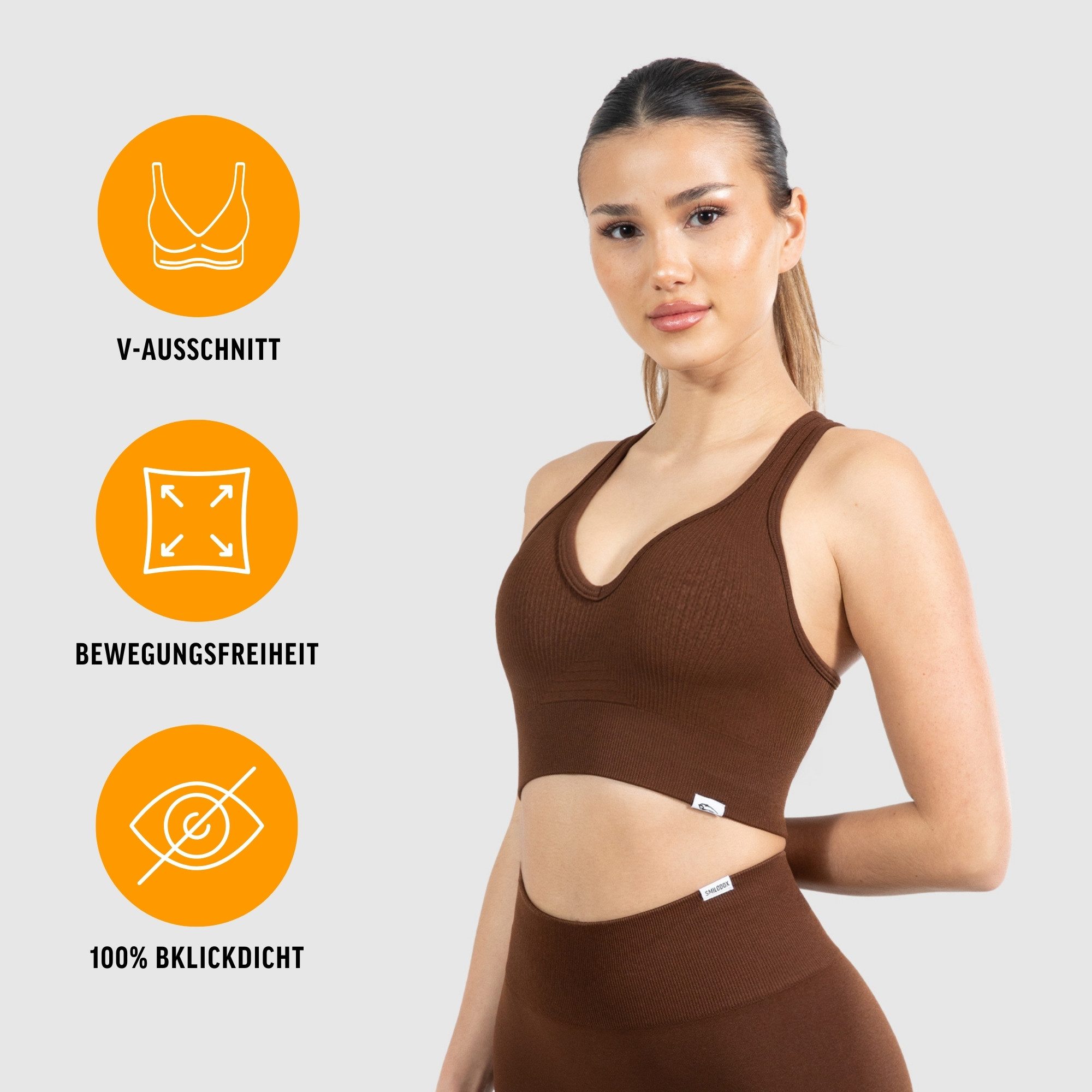 Smilodox Sport-BH Amaze Pro, Seamless Sport Bra Gerippter Stoff Fitness Yog günstig online kaufen