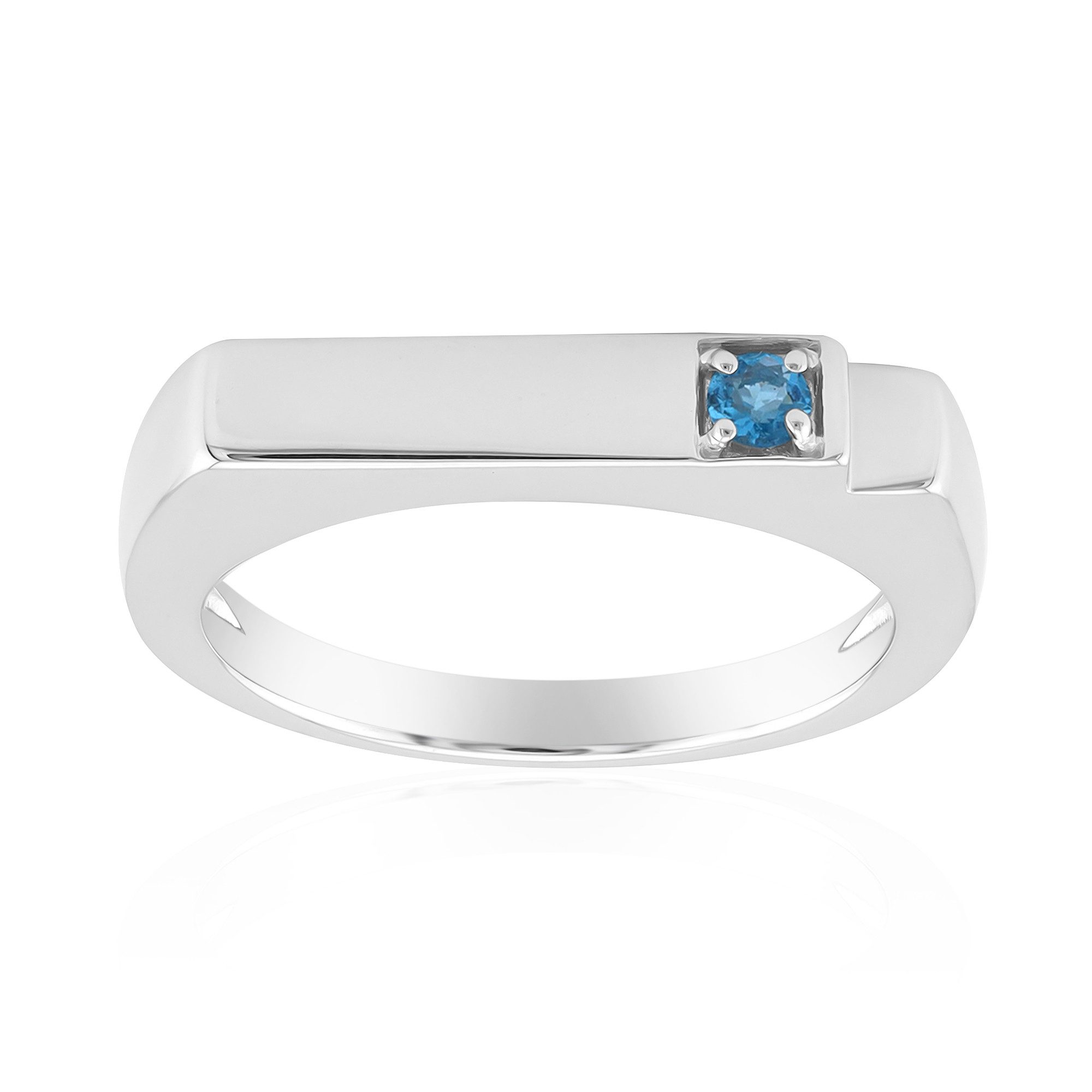 Solitärring Cavill Sterling Silber Ring mit 0,034 ct blauem Edelstein, modern