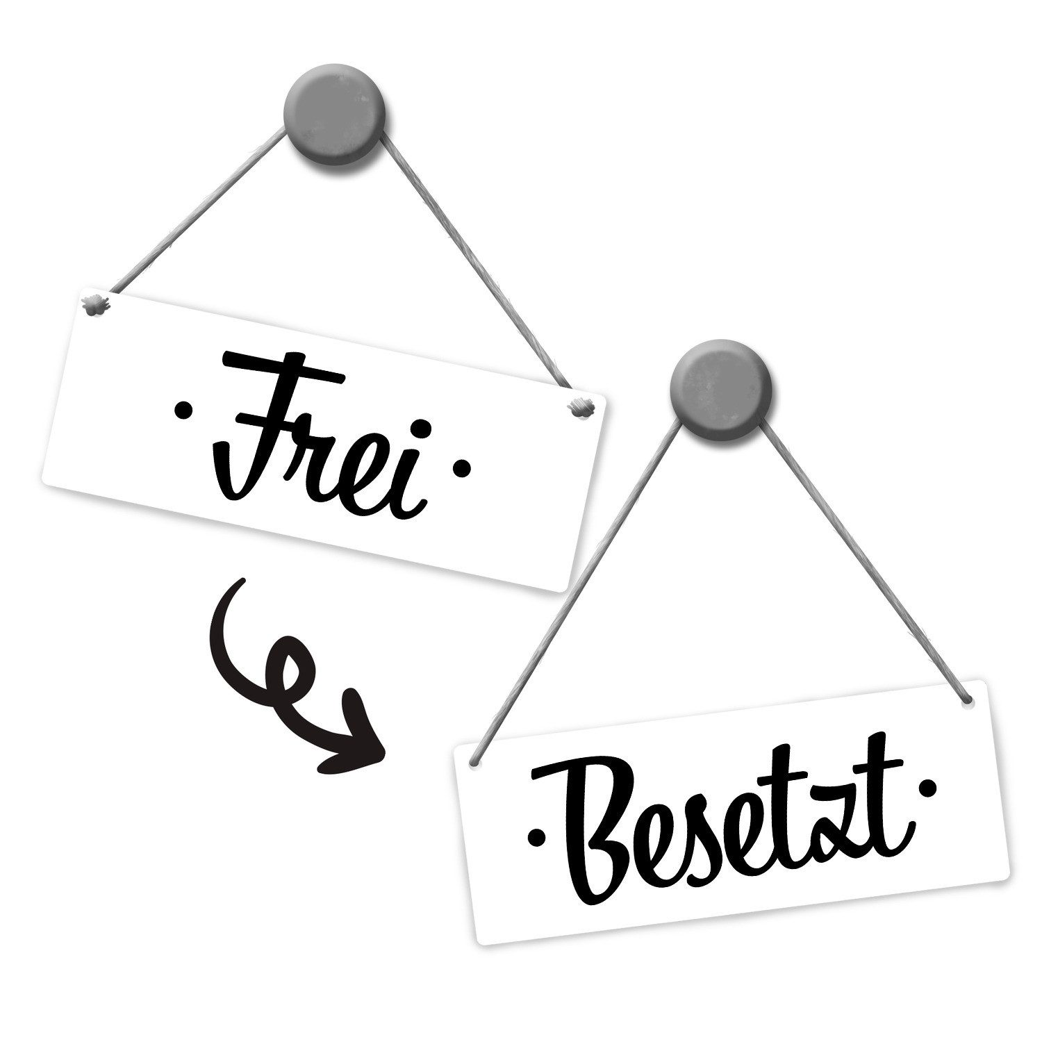 speecheese Metallschild Toilette ist besetzt bzw. frei Wendeschild mit Kord günstig online kaufen