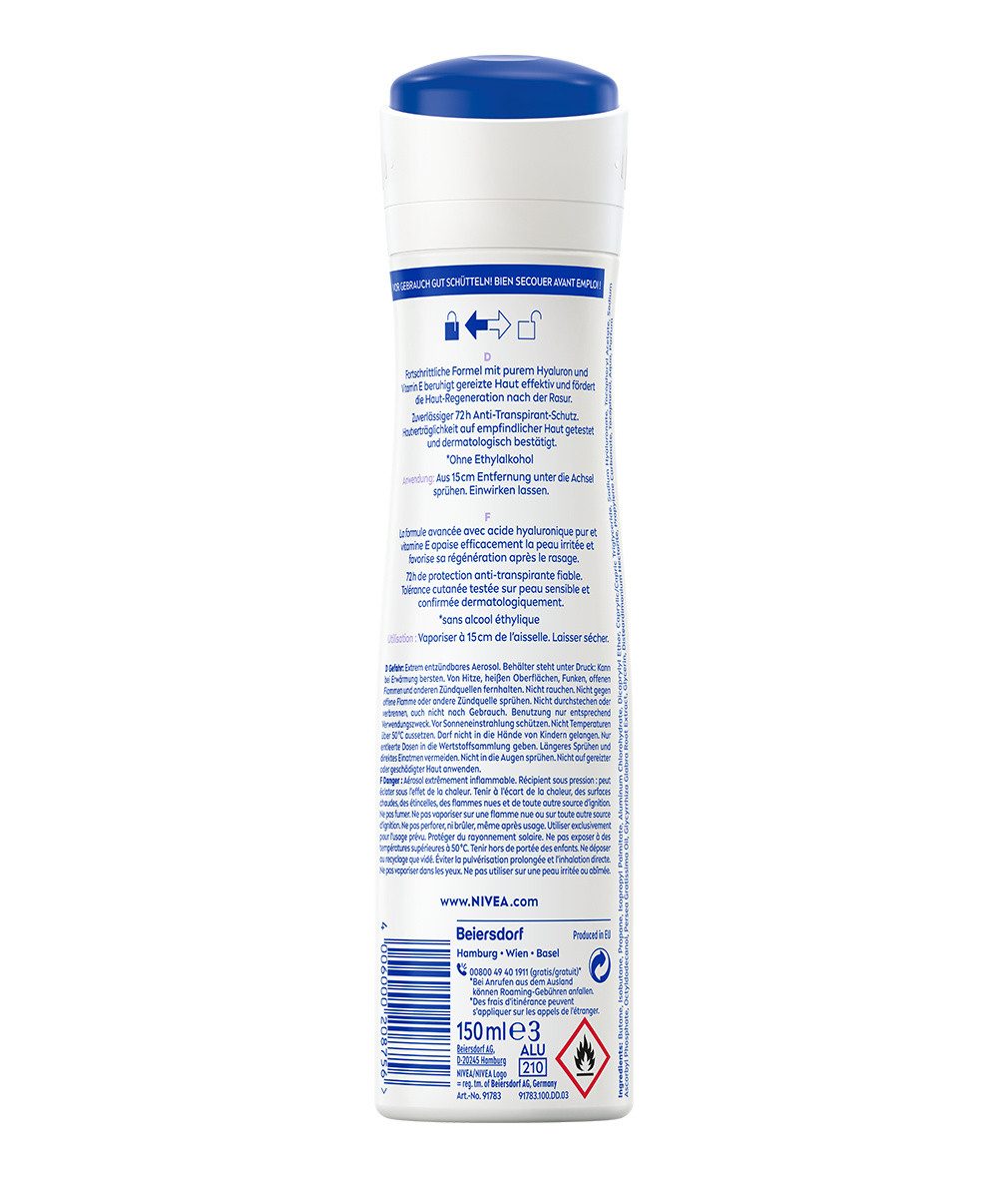 Nivea Deo-Spray Deodorant Derma Control Restore Deospray 6 x 150ml, 6-tlg.