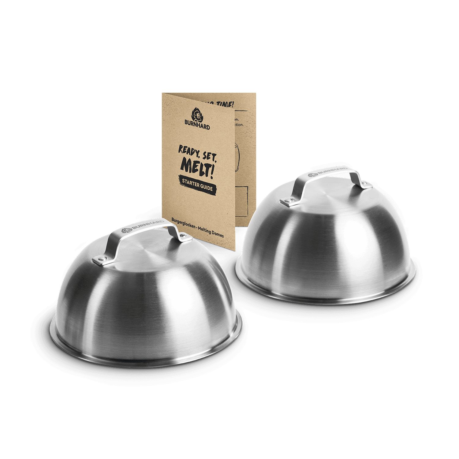 BURNHARD® Burgerpresse Burgerglocken 2-er Set Edelstahl (6 St) – Bild 4 von 5