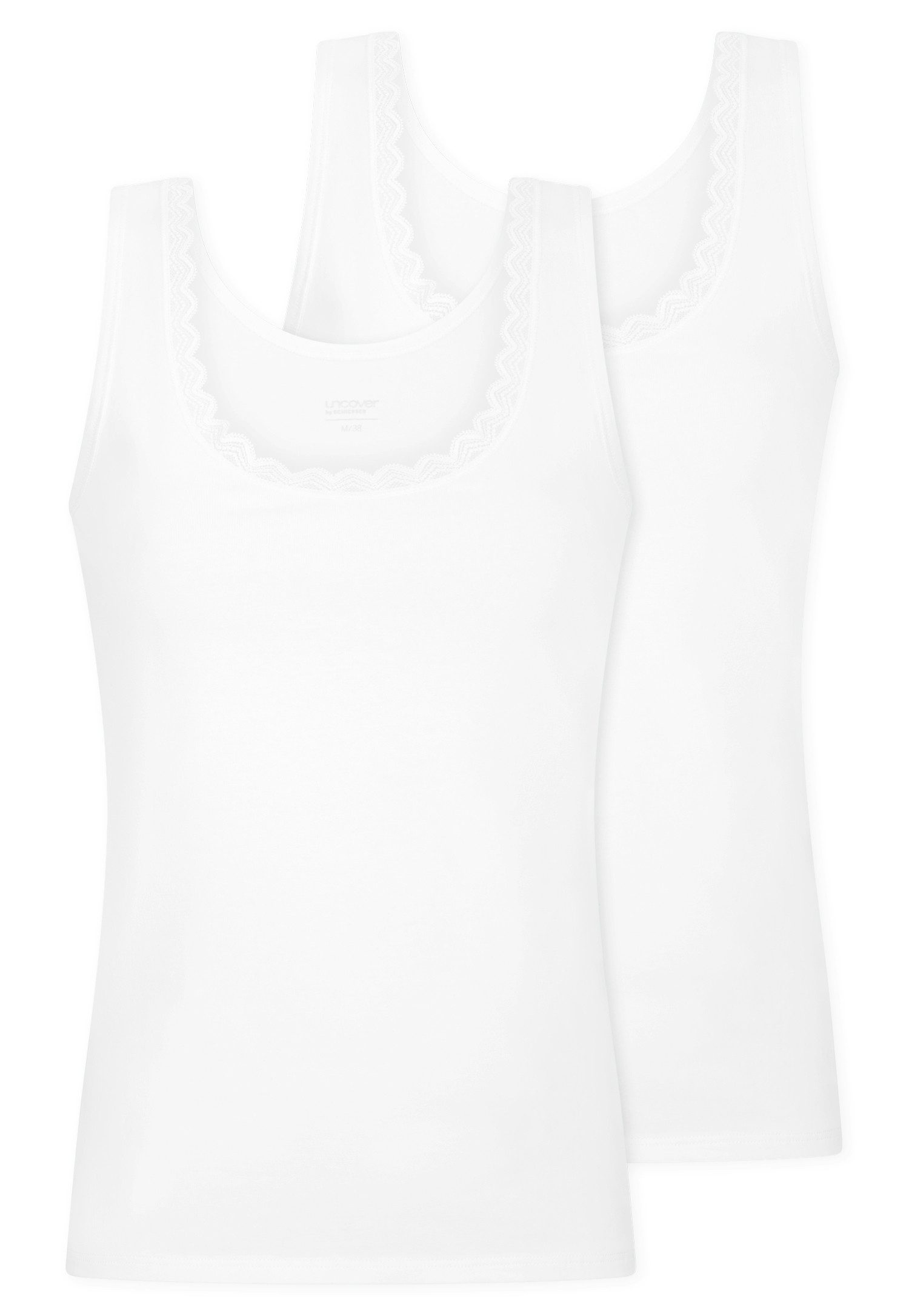 uncover by SCHIESSER Trägertop UNCOVER Cotton Lace mit Rundhalsausschnitt und kleiner Häkelkante
