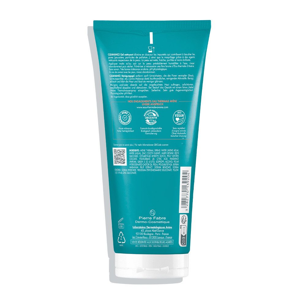 Avene Gesichtsreinigungsgel Cleanance Reinigungsgel, Gesichtsreinigung mit pflanzlichen Inhaltsstoffen