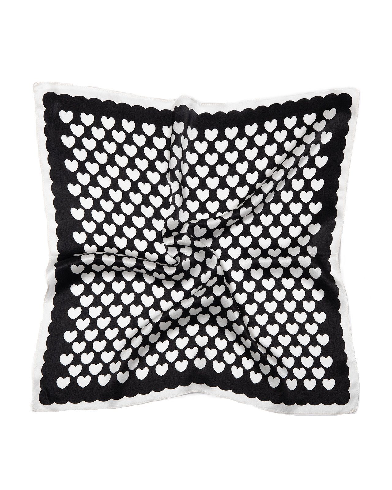 MayTree Seidentuch quadratisch Herzchen 53x53cm, Nickituch, Bandana-Schal, (Stück), 100% Seide