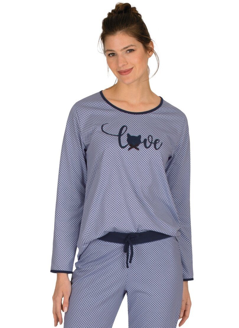 TRIGEMA für Trigema Katzenliebhaber Schlafanzug Schlafshirt