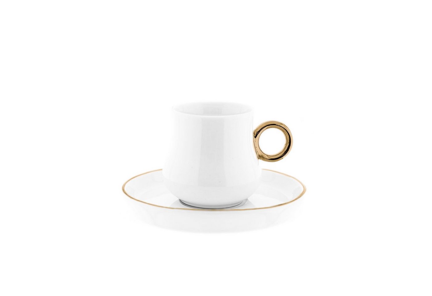 Mulex Espressotasse 12 Tlg Set Mokkatassen mit Untertasse aus Porzellan 80 ml