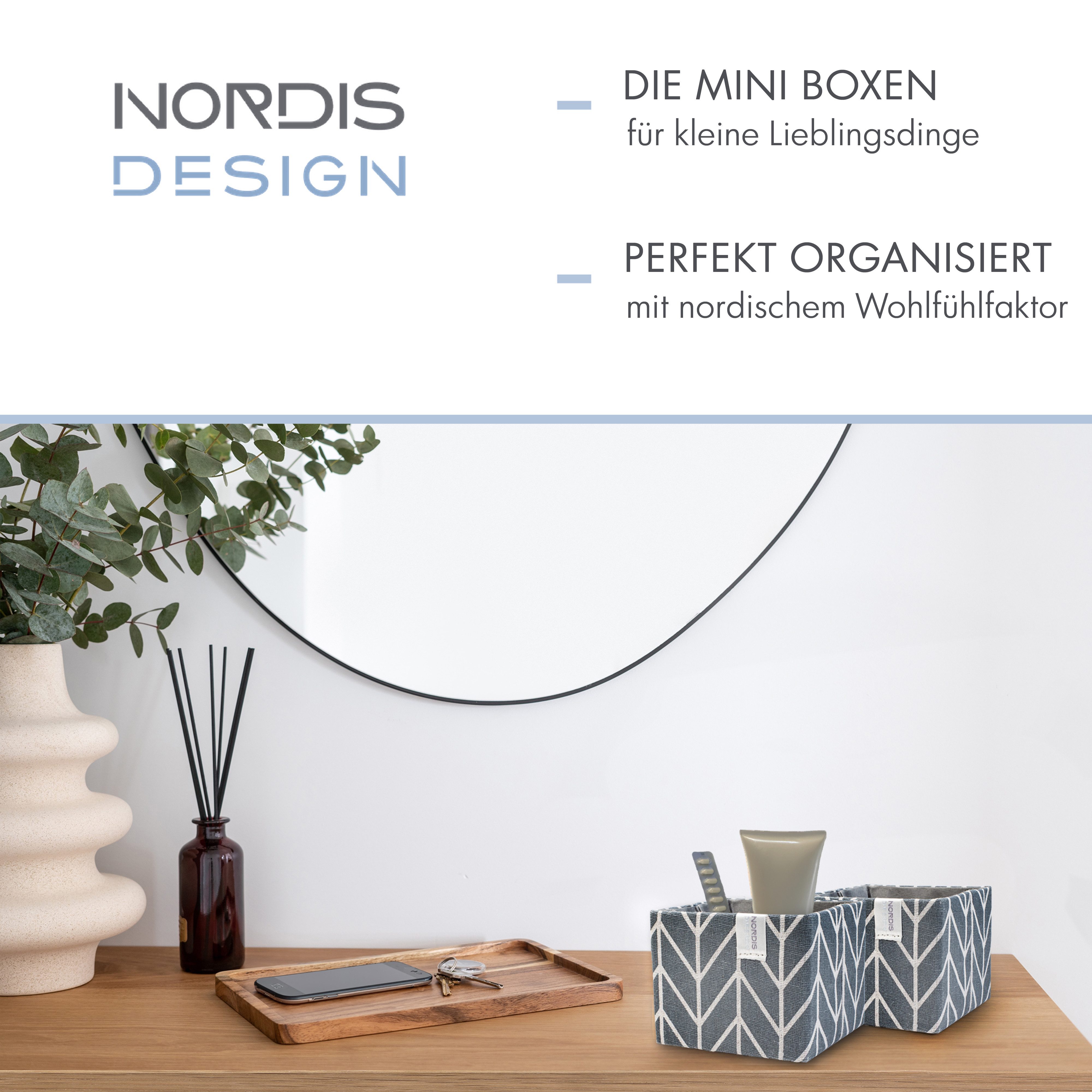 NORDIS DESIGN Aufbewahrungsbox Set "Niclas" aus elegantem Baumwollgemisch im 2er- oder 3er Set, Faltbar