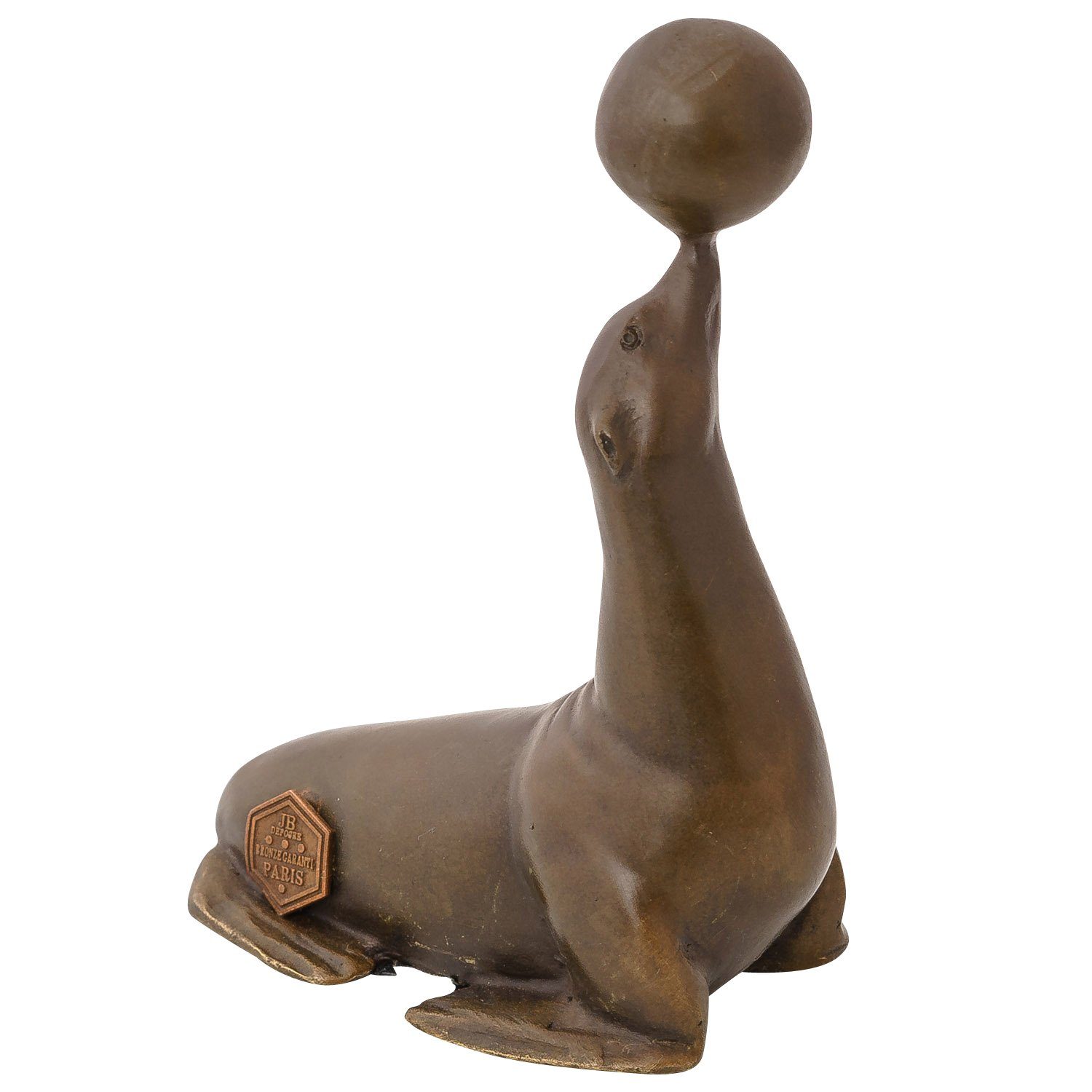 Aubaho Skulptur Bronzeskulptur Seehund Seelöwe Seerobbe Robbe Tier Meer Dekoration Ant