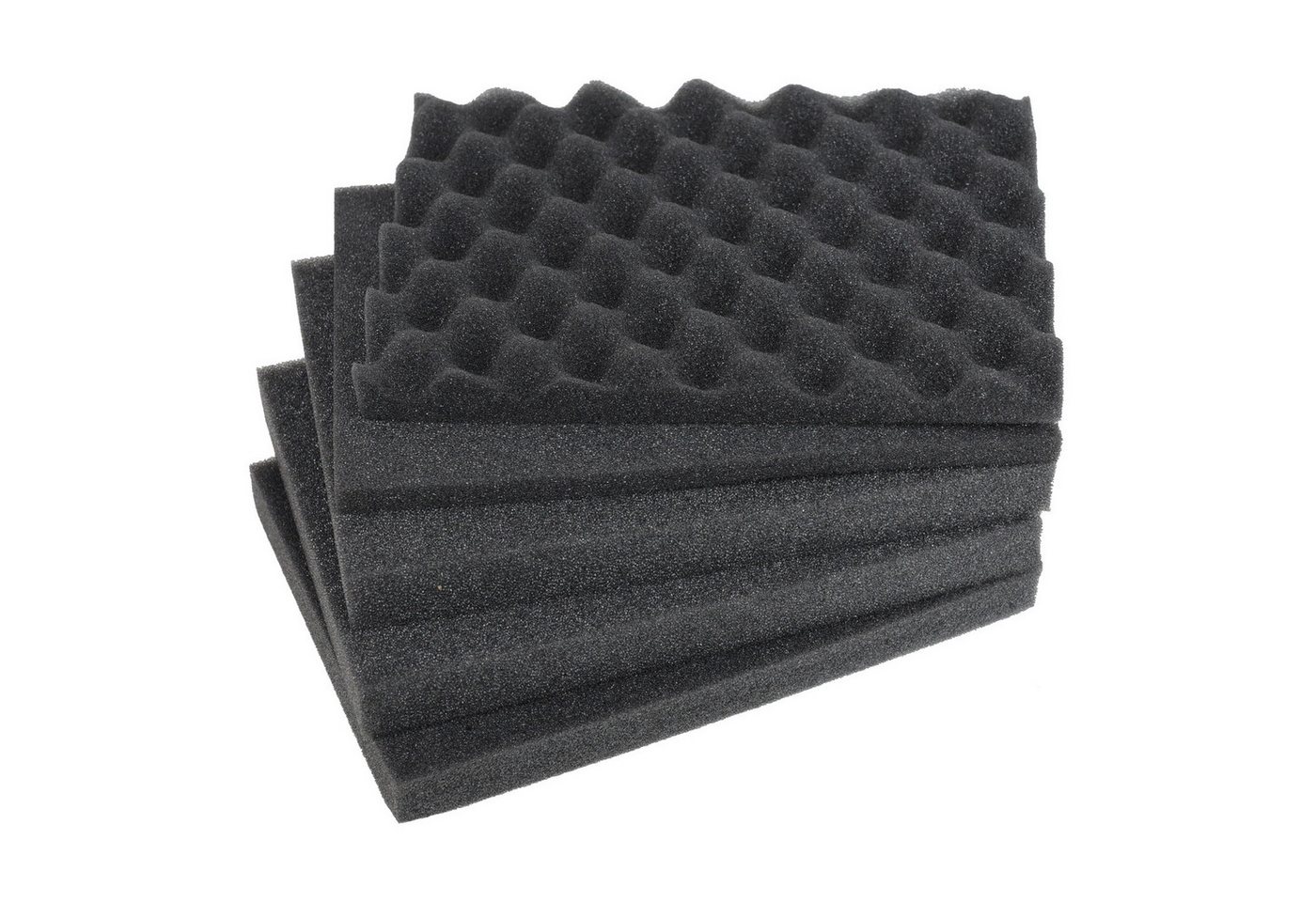 HMF Rasterschaumstoff Koffereinlagen mit Rasterschaumstoff (5er Set), für Outdoor-Fotokoffer, 21,5 x 15 cm
