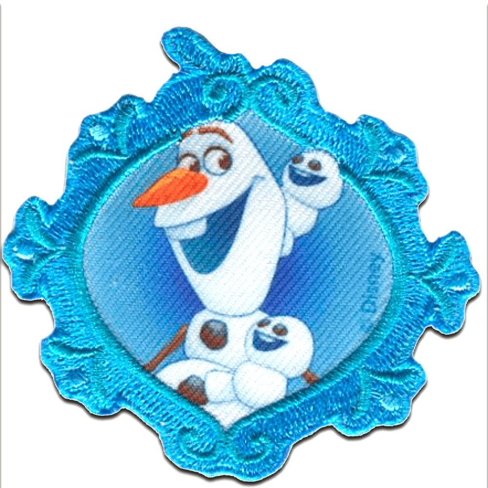 Disney Aufnäher Bügelbild, Aufbügler, Applikationen, Patches, Flicken, zum aufbügeln, Polyester, Frozen Die EisköniginOLAF - Größe: 7,3 x 7 cm