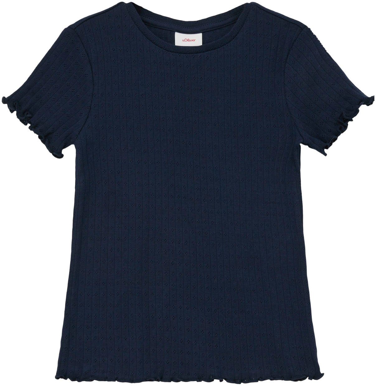 s.Oliver Junior T-Shirt mit Ajourmuster blue