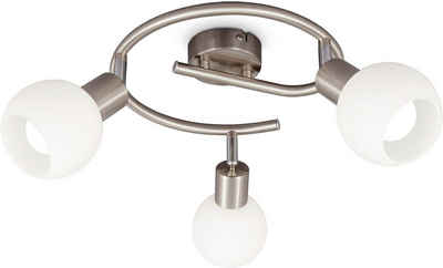 B.K.Licht Deckenspots »BK_DS1366 LED Deckenlampe, Glasschirm, inkl. GU10-Leuchtmittel«, Schwenkbar, E14-Fassung, 3x 5W, 3.000K Warmweißes Licht, 3x 470lm