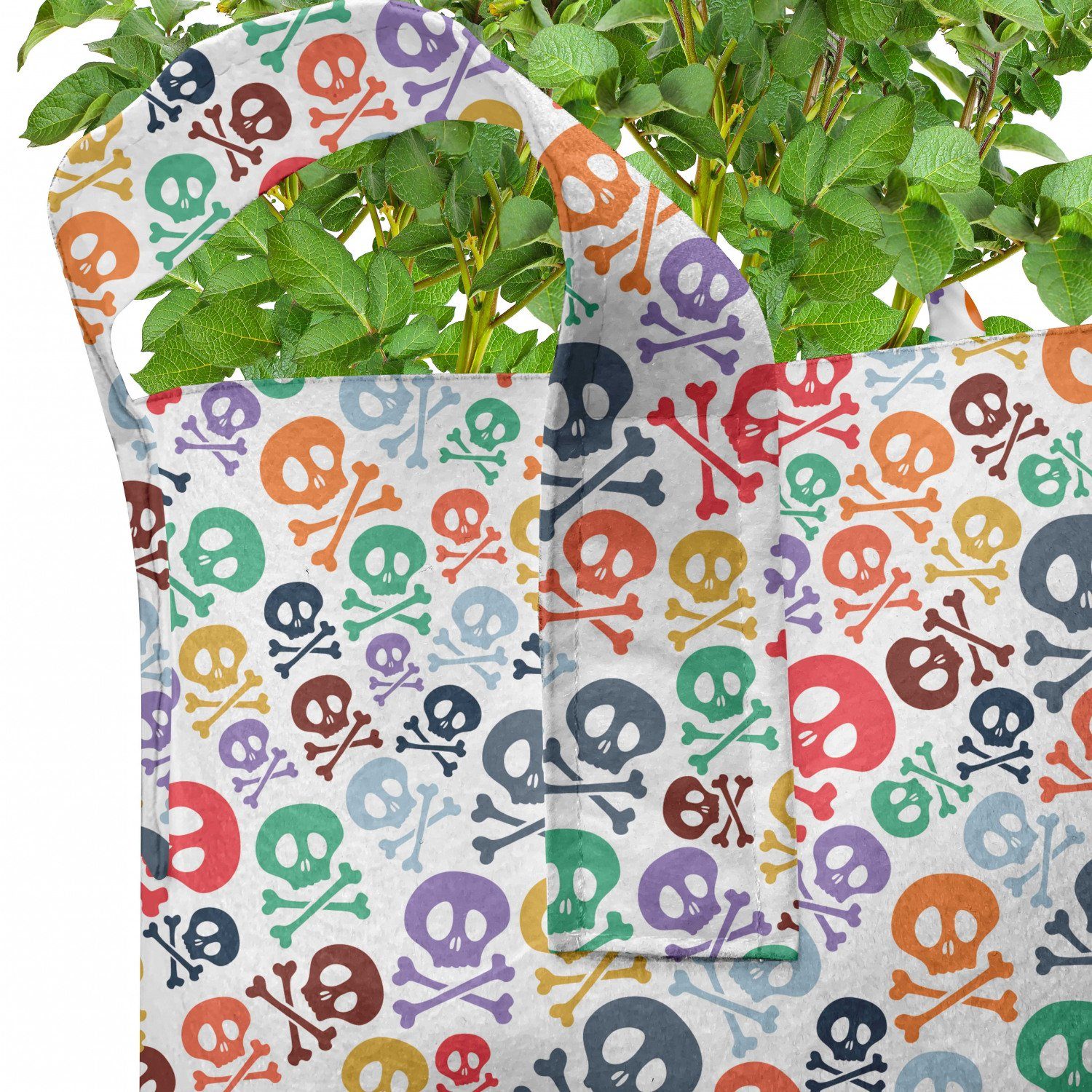 Pflanzkübel Schädel mit Theme Griffen Stofftöpfe Abakuhaus Pflanzen, für Halloween Bunt hochleistungsfähig
