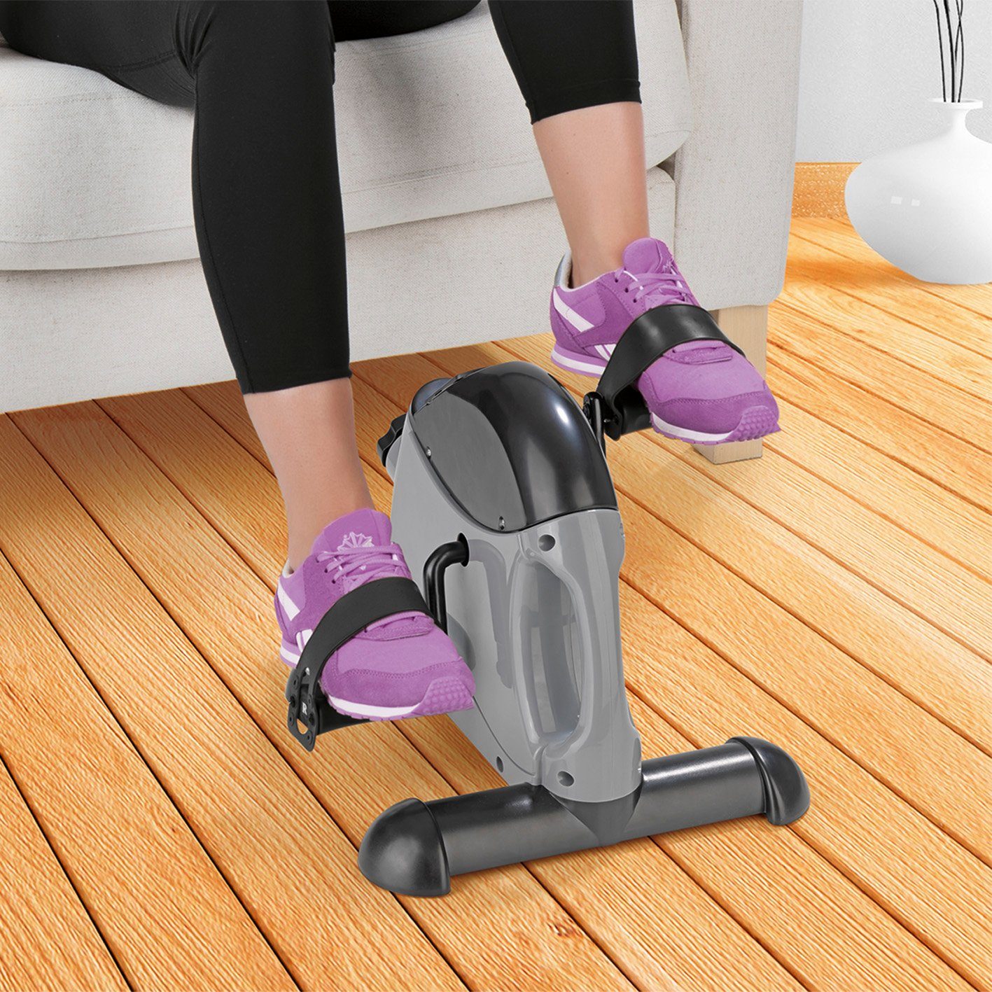 VITALmaxx Heimtrainer Minitrainer - Beintrainer - Wadentrainer, Mini-Trainer 2in1 grau/schwarz