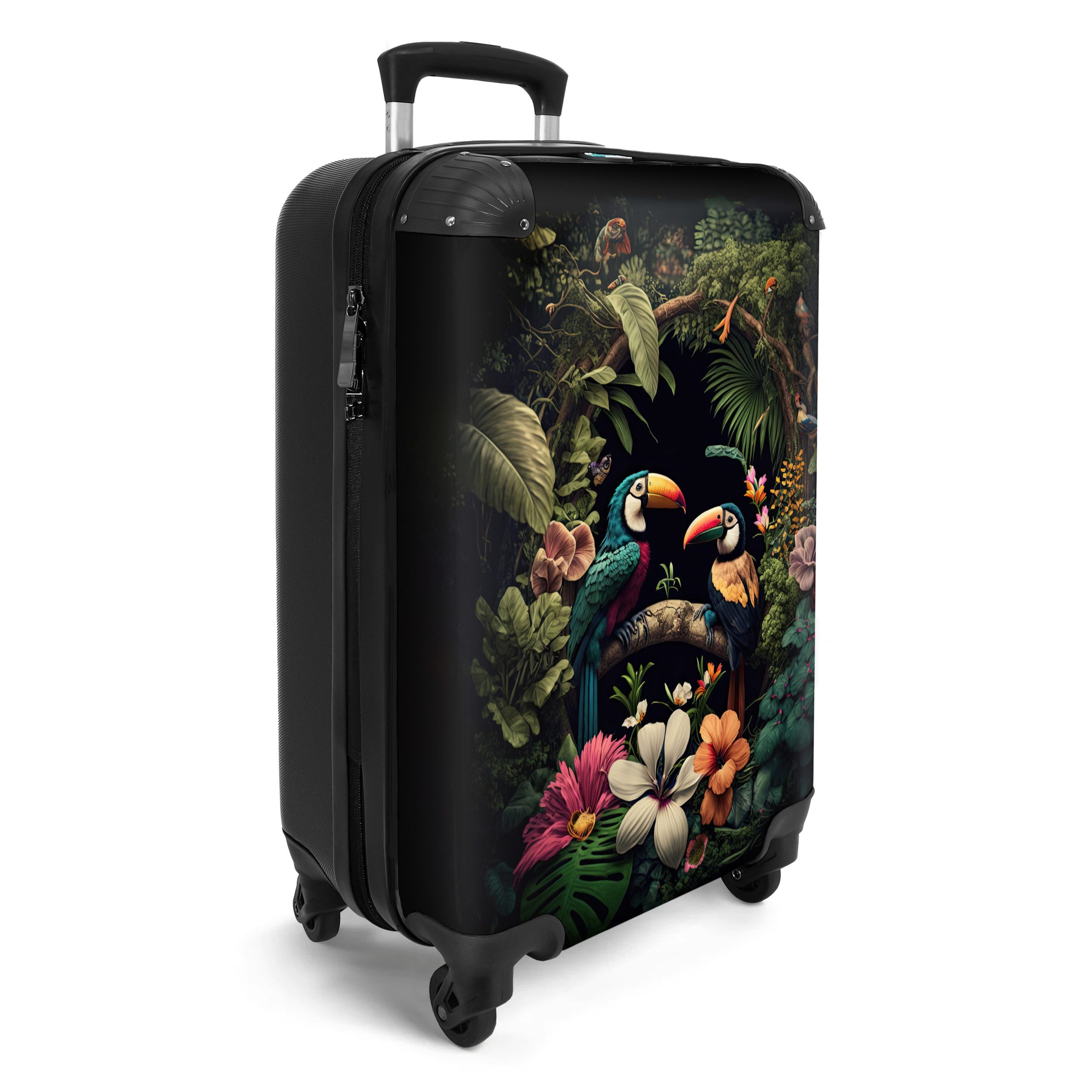 NoBoringSuitcases.com© Hartschalen-Trolley Vogel - Blumen - günstig online kaufen