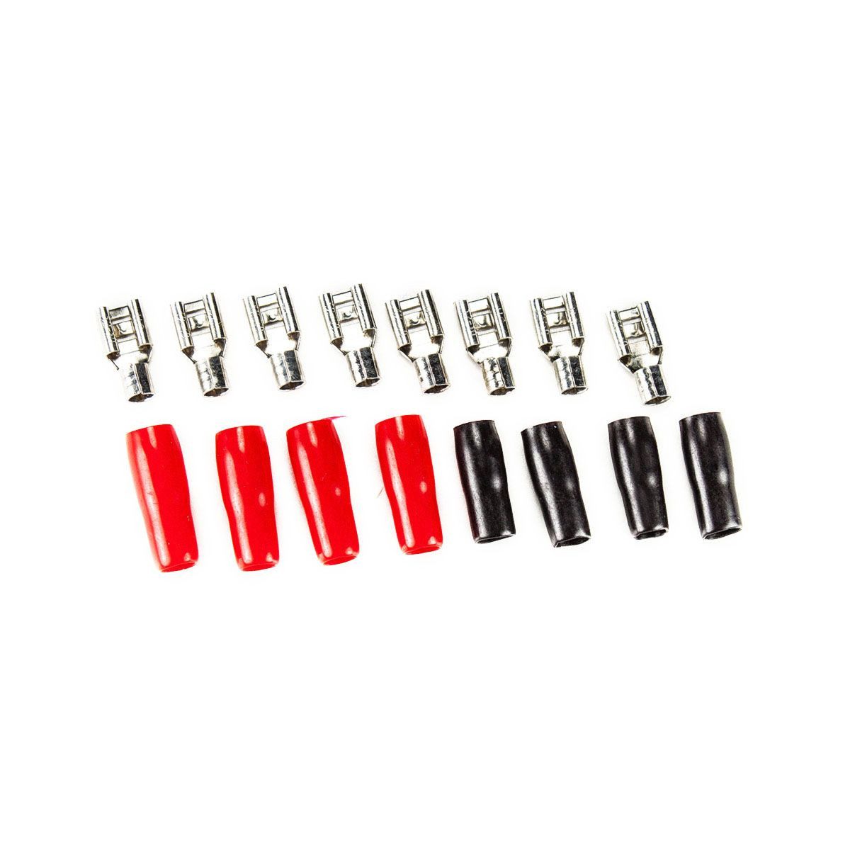 tomzz Audio Flachsteckhülsen für Kabel bis 4,0qmm, D=6,3mm, 8 Stück, (4xR,4xS) KFZ-Adapter