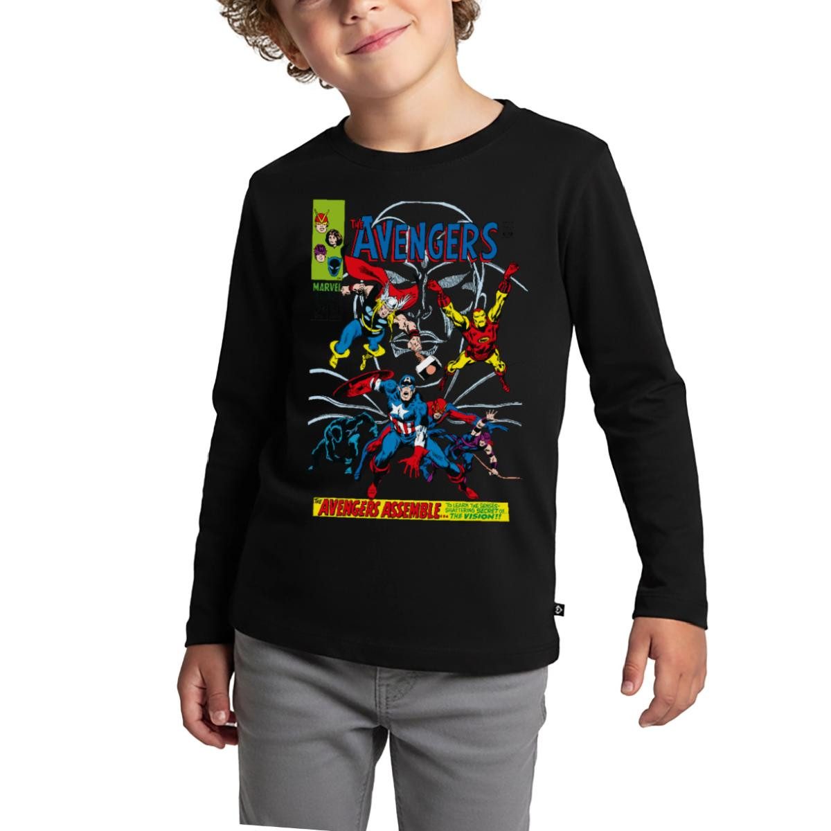 Spreadshirt T-Shirt Avengers Comic Superhelden Assemble Kinder Premium Langarmshirt (1-tlg)