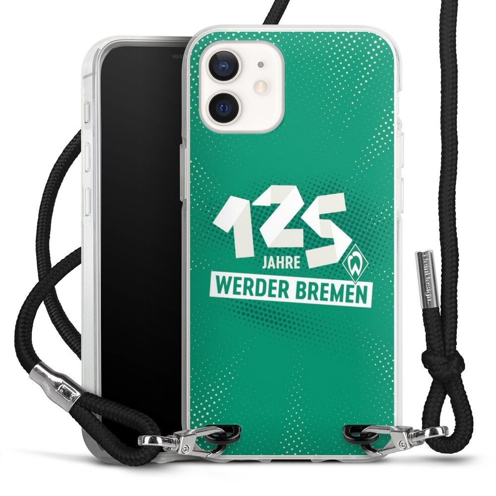 DeinDesign Handyhülle 125 Jahre Werder Bremen Offizielles Lizenzprodukt, Apple iPhone 12 mini Handykette Hülle mit Band Case zum Umhängen