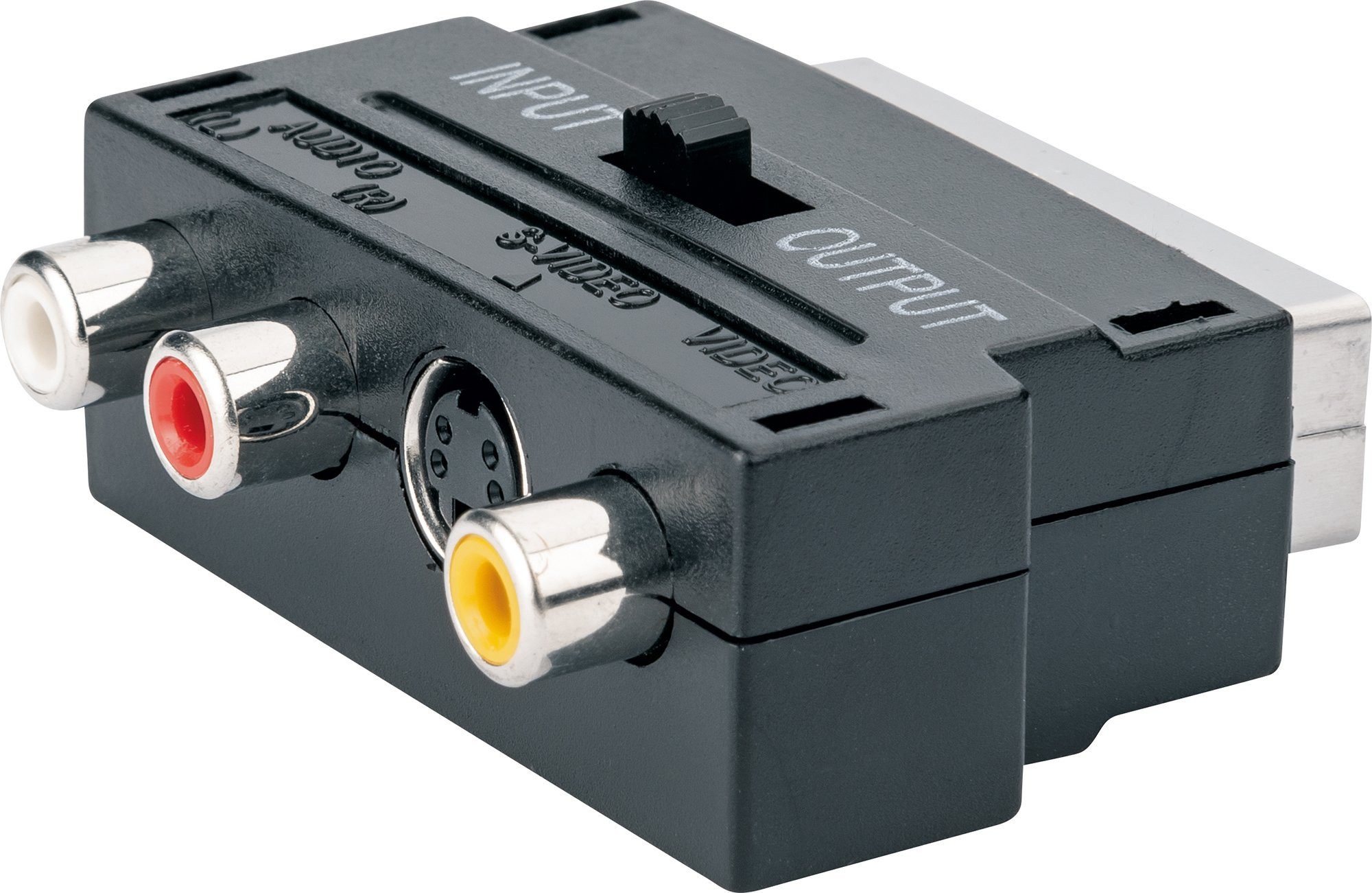 Schwaiger SCA7320 531 Audio- & Video-Adapter SCART Stecker zu CINCH Buchse, S-VHS Buchse, für Bild- und Tonübertragung