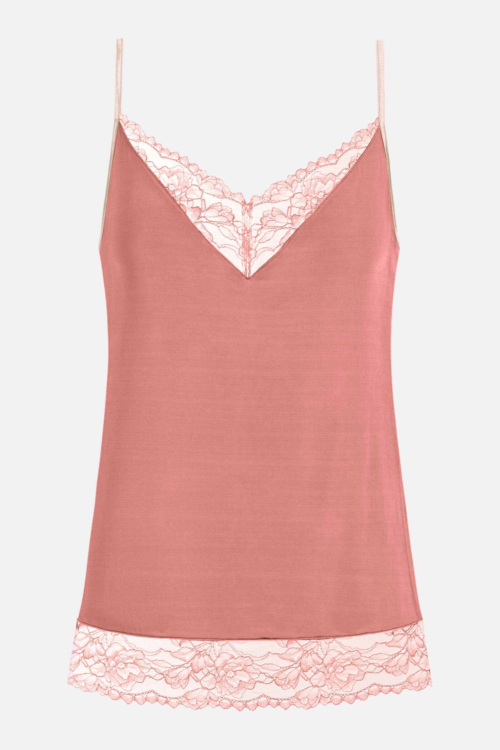 Mey Spaghettitop Mey Damen Camisole Serie Poetry Style Uni (1-tlg) Top mit femininer Spitze, Viskose-Mix, Satin-Glanz, V-Neck