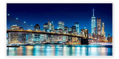 Posterlounge Poster Sascha Kilmer, New York leuchtende Skyline, Wohnzimmer Fotografie