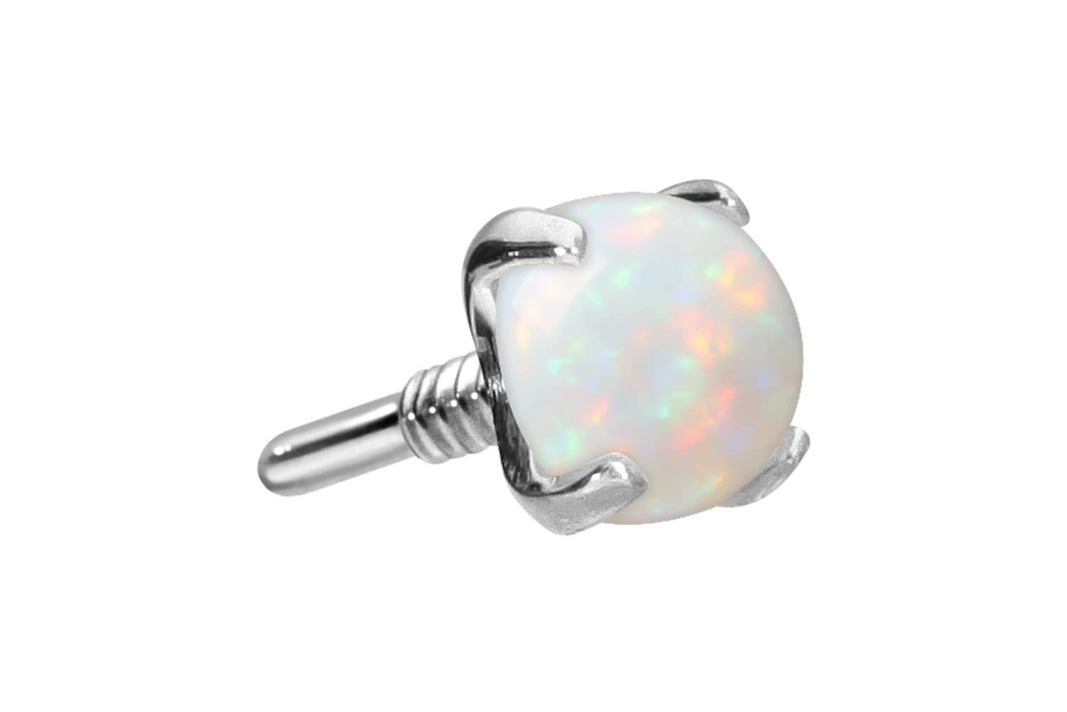 Piercing-Set 14 Karat Gold Schraubaufsatz mit Außengewinde SYNTHETISCHER OPAL