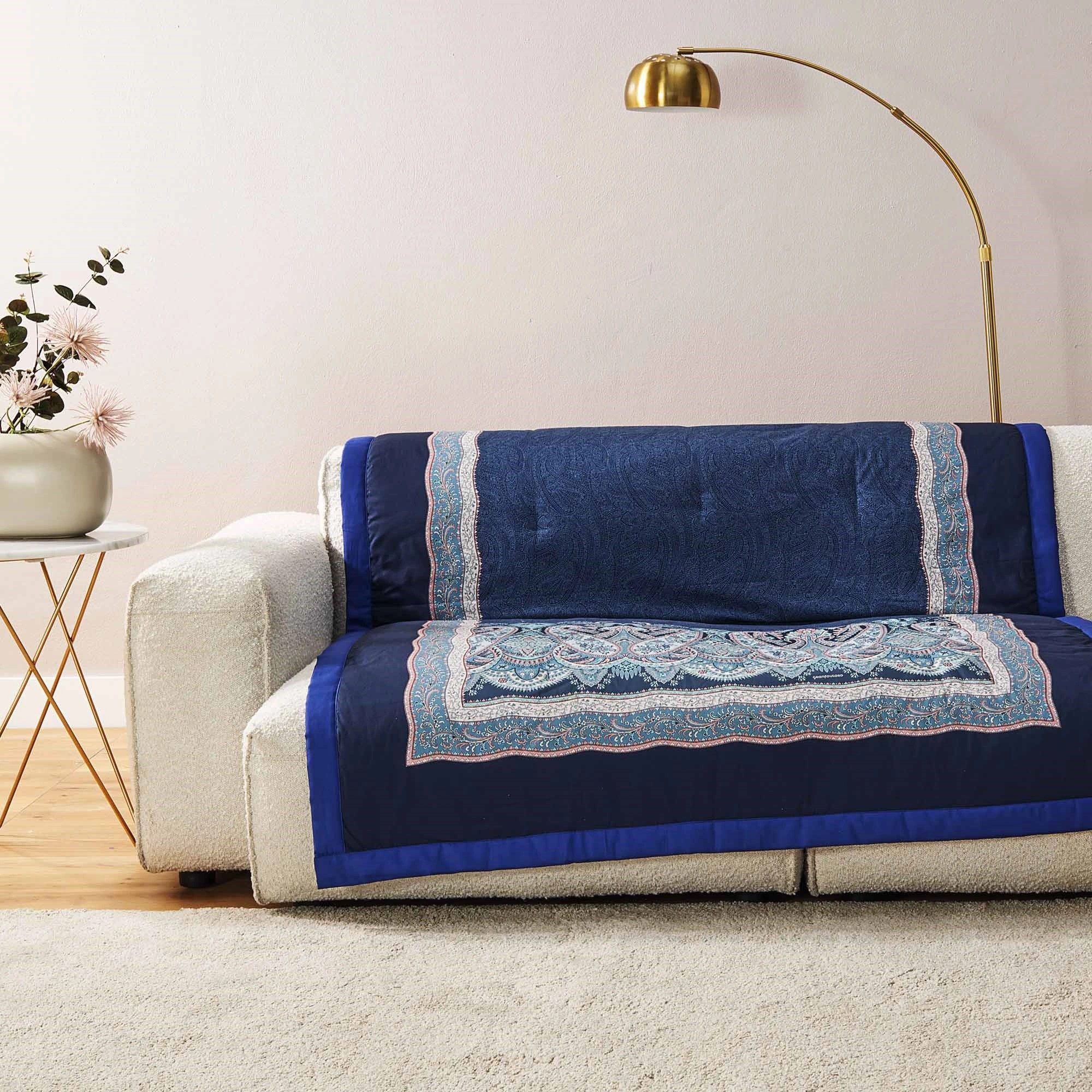 Plaid Sabbioneta B3 135 x 190 cm, Bassetti, aus Baumwolle mit Paisley Muster