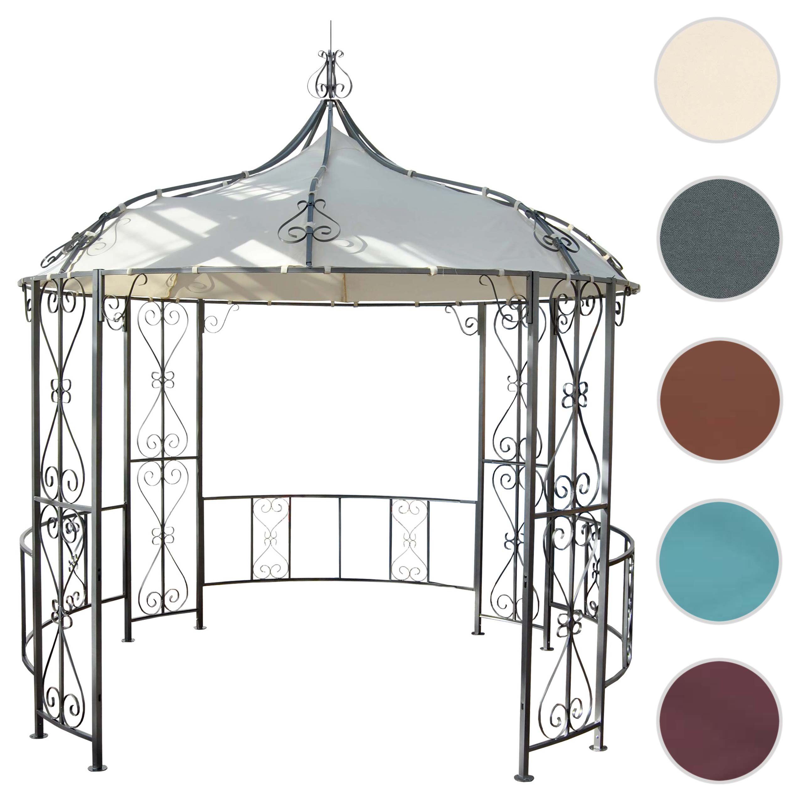 MCW Pergola Cabrera, Mit Wasserablaufösen, stabiler Stand, Abnehmbarer Bezug, rund