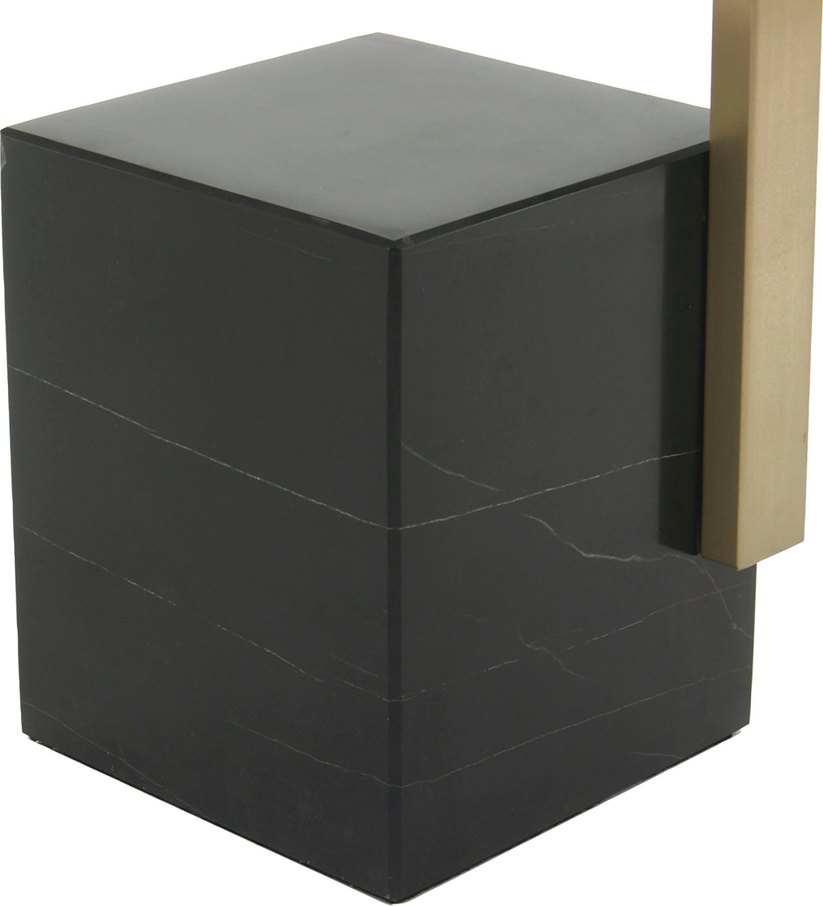 Kayoom Beistelltisch Edelstahl Rocio, Gestell Eckiger Schwarz Ablagefläche aus und Marmorfuß, eckige