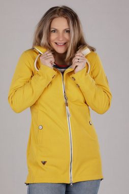 Dry Fashion Softshelljacke Damen Softshell Mantel Sellin Meliert mit Fleece-Futter und Kapuze