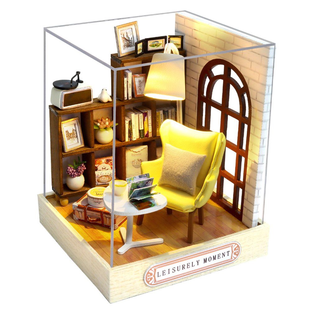 Cute Room 3D-Puzzle Puppenhaus Miniatur DIY hölzernes Leseecken, Puzzleteil günstig online kaufen