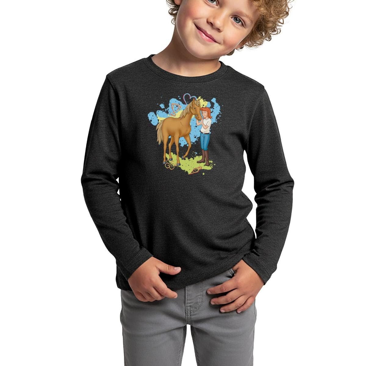 Spreadshirt T-Shirt Bibi Und Tina Pferd Amadeus Kinder Premium Langarmshirt (1-tlg)