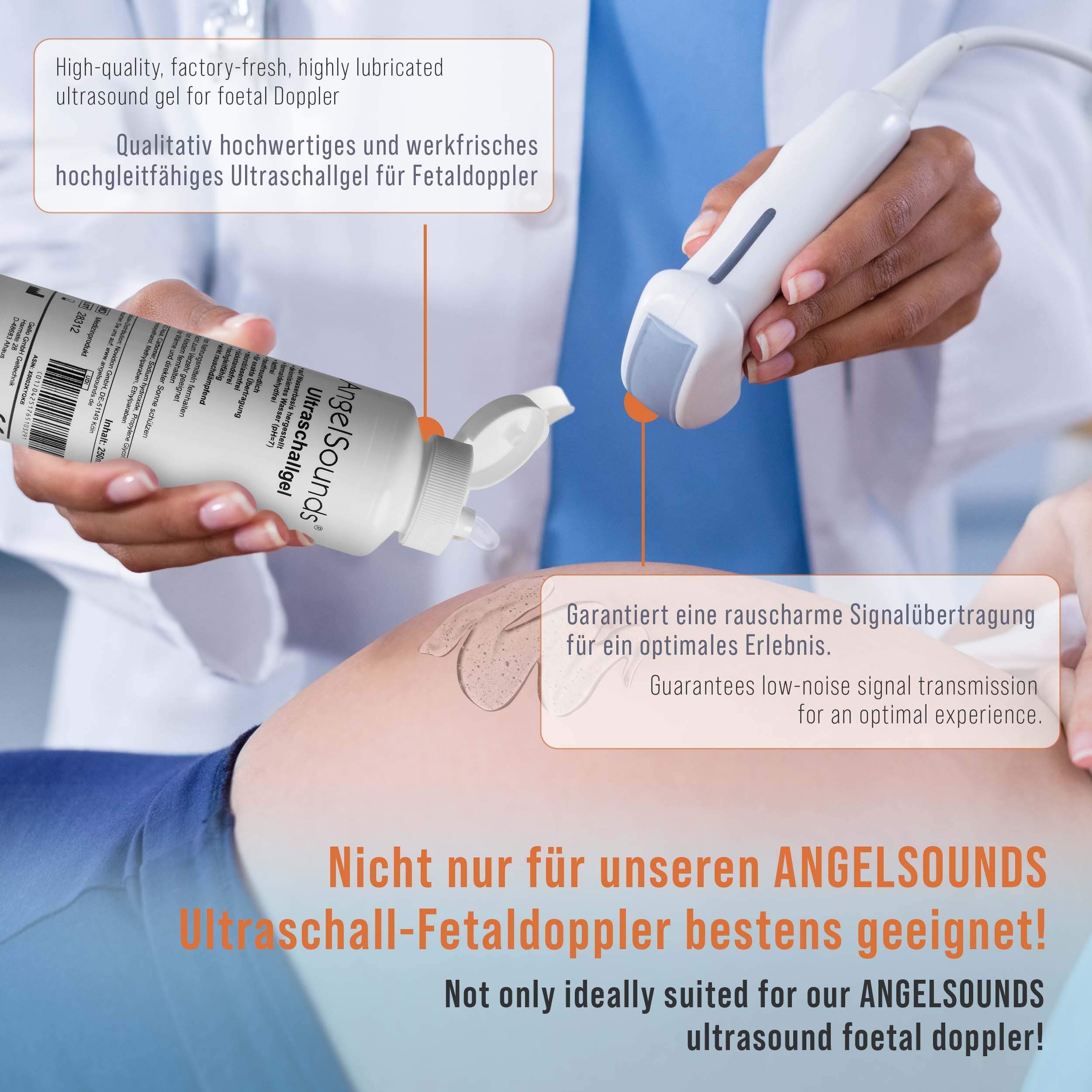 AngelSounds Babyphone Ultraschallgel - Fetal-Doppler & Sonographie Gel (3x 250ml)