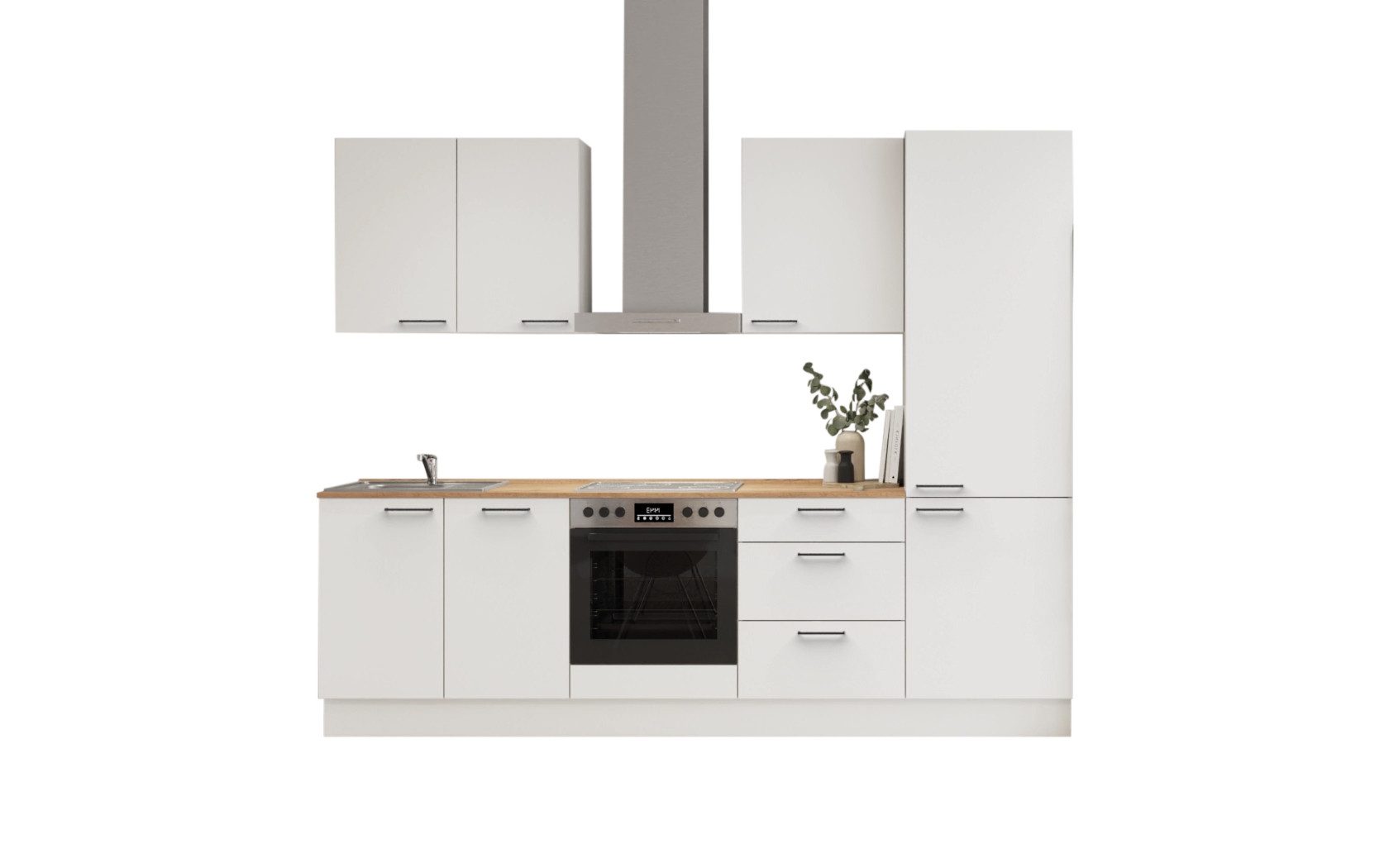 nobilia® Küchenzeile Sommar, individuell anpassbar, gratis Küchenplanung mit Profis, (Breite 270 cm), vormontiert, wahlw. mit E-Geräten, inkl. Lieferung